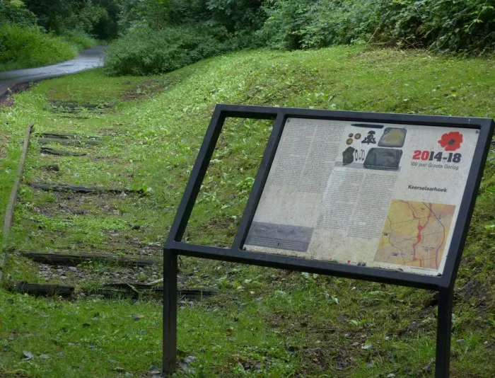 Framed Print : Info Board & WW1 Railway Remnants, Tyne Cot area Framed Print : Info Board & WW1 Railway Remnants, Tyne Cot area