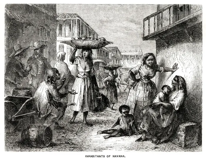 Framed Print : Inhabitants of Havana. Date: circa 1850 Framed Print : Inhabitants of Havana. Date: circa 1850