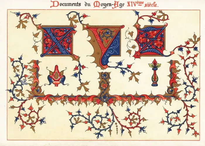 Framed Print : Initial letters XYZ and border foliage from Jean de Sy's illumin Framed Print : Initial letters XYZ and border foliage from Jean de Sy's illumin