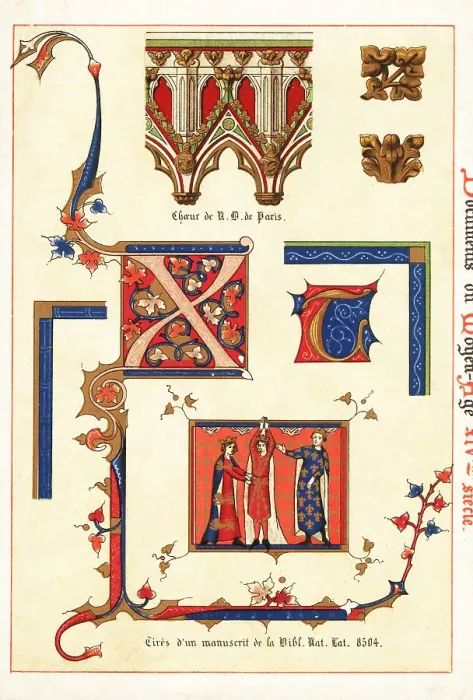 Framed Print : Initials from a 14th century illuminated manuscript Framed Print : Initials from a 14th century illuminated manuscript