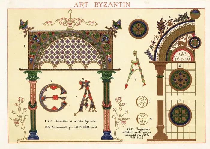 Framed Print : Initials, , motifs and architectural elements from Byzantine art Framed Print : Initials, , motifs and architectural elements from Byzantine art