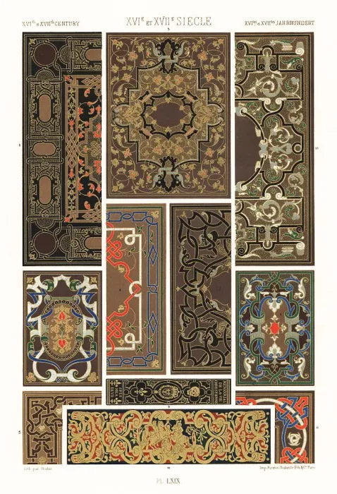 Framed Print : Inlaid bookbindings, 16th and 17th centuries Framed Print : Inlaid bookbindings, 16th and 17th centuries