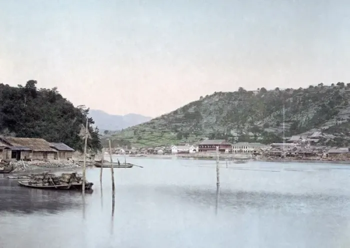 Framed Print : Inland sea, Onomichi, Japan, circa 1880s Framed Print : Inland sea, Onomichi, Japan, circa 1880s