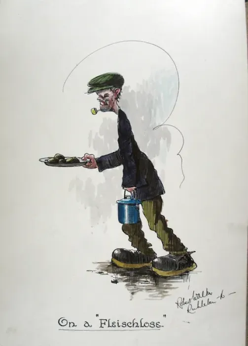 Framed Print : Inmate carrying a plate of food and a cooking pot Framed Print : Inmate carrying a plate of food and a cooking pot