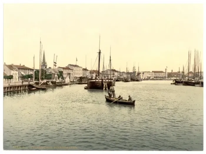 Framed Print : Inner harbor, Swinemunde, Pommeraina, Germany (i. e. Swinouj Framed Print : Inner harbor, Swinemunde, Pommeraina, Germany (i. e. Swinouj