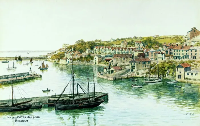 Framed Print : Inner and Outer Harbour, Brixham, Devon Framed Print : Inner and Outer Harbour, Brixham, Devon