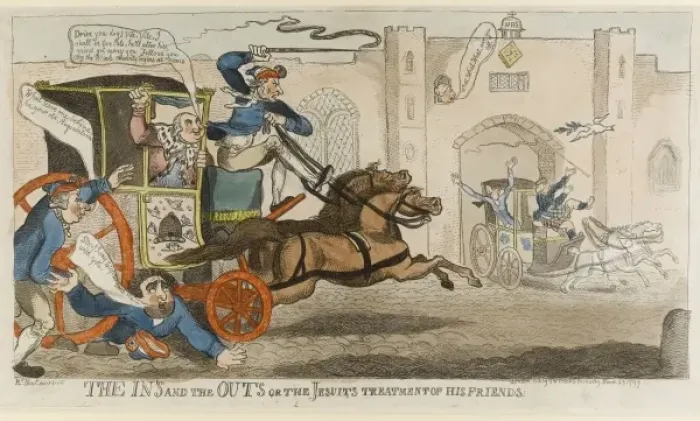 Framed Print : The Ins and the Outs or the Jesuits treatment of his friend Framed Print : The Ins and the Outs or the Jesuits treatment of his friend