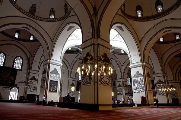 Inside of the Grand Mosque - Ulu Cami in Bursa, Turkey