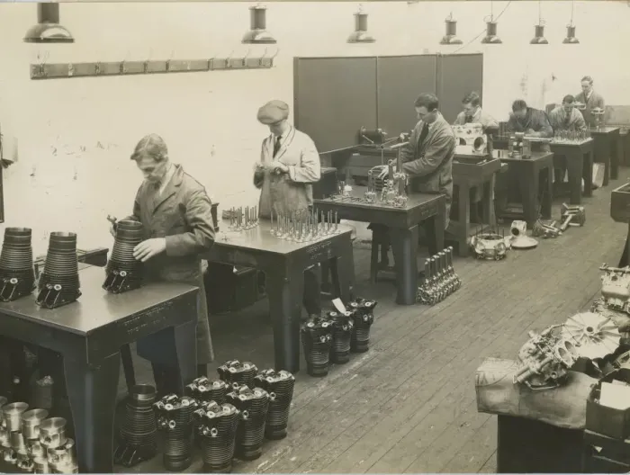 Framed Print : Inspection Dept at the Armstrong Siddeley works Framed Print : Inspection Dept at the Armstrong Siddeley works