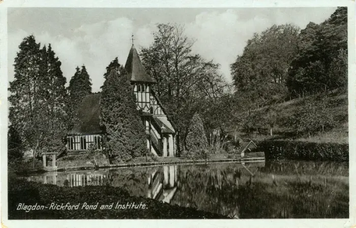 Framed Print : The Institute & Pond, Rickford, Blagdon, England Framed Print : The Institute & Pond, Rickford, Blagdon, England