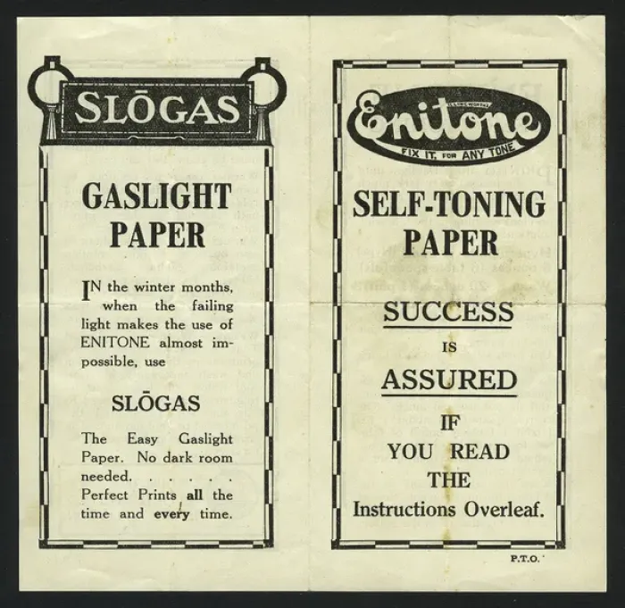 Framed Print : Instruction leaflet for Enitone self-toning paper Framed Print : Instruction leaflet for Enitone self-toning paper