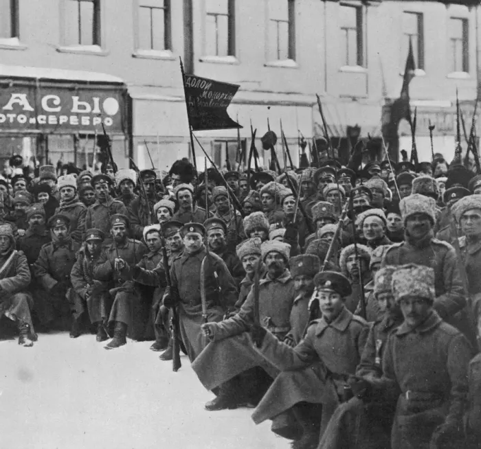 Framed Print : Insurgent Soldiers Marching to the Duma Framed Print : Insurgent Soldiers Marching to the Duma
