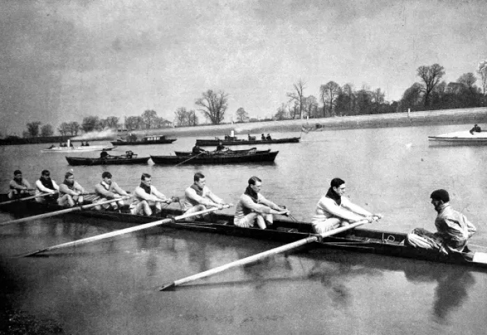 Framed Print : The Inter-varsity boat-race: The Crews at Practice Framed Print : The Inter-varsity boat-race: The Crews at Practice