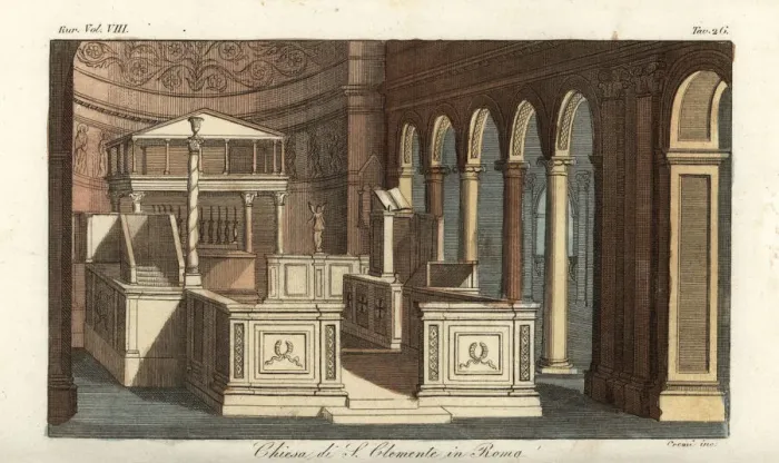 Framed Print : The interior of 5th century Basilica of St. Clement, Rome Framed Print : The interior of 5th century Basilica of St. Clement, Rome