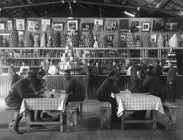 Interior of Allied canteen at Abbeville, France, WW1