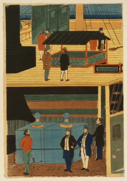 Framed Print : Interior of an American steamship Framed Print : Interior of an American steamship