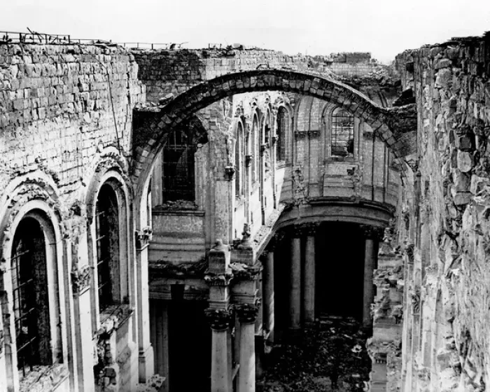 Framed Print : Interior of Arras Cathedral after German shell fire, WW1 Framed Print : Interior of Arras Cathedral after German shell fire, WW1