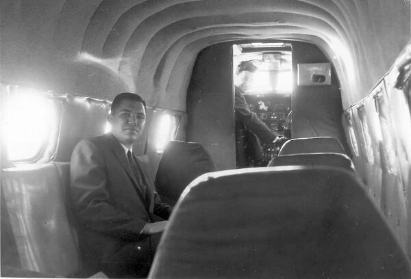 The interior of Boeing 247D possibly N18E of Island Airlines