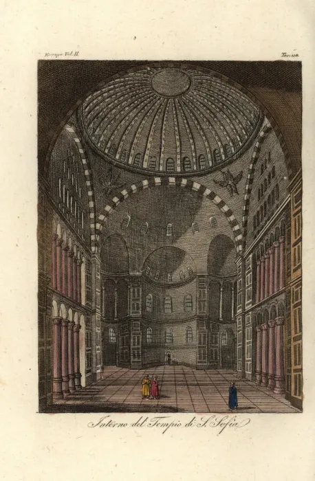 Framed Print : Interior of the Byzantine church Hagia Sophia, Istanbul