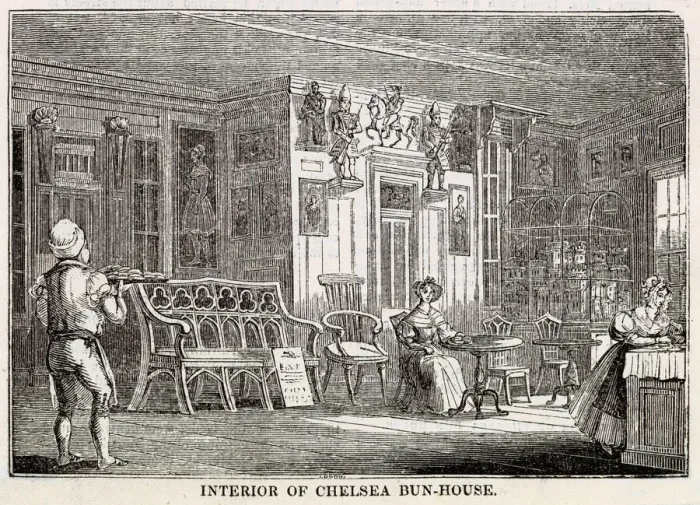 Framed Print : Interior of the Chelsea Bun House in 1839, originator of the Chelsea bun Framed Print : Interior of the Chelsea Bun House in 1839, originator of the Chelsea bun