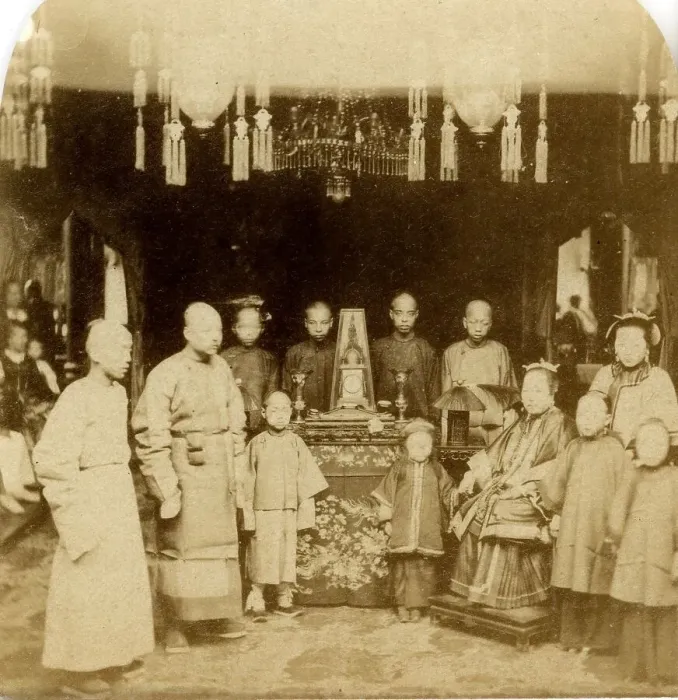 Framed Print : Interior of a Chinese Drawing Room, with a Mandarin Family Framed Print : Interior of a Chinese Drawing Room, with a Mandarin Family