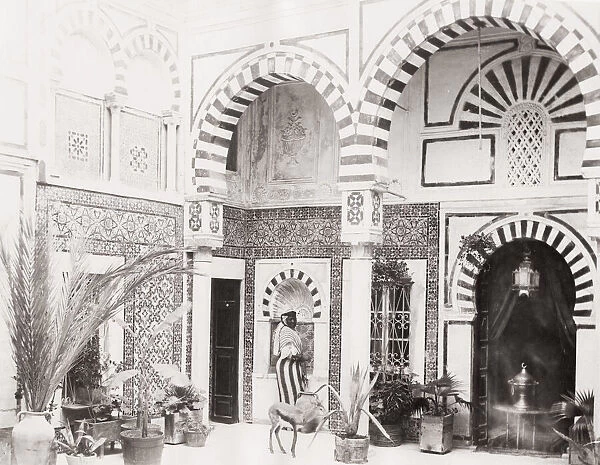 Interior courtyard of an Arab home, house, Tunisia