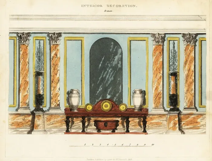 Framed Print : Interior decoration: Roman