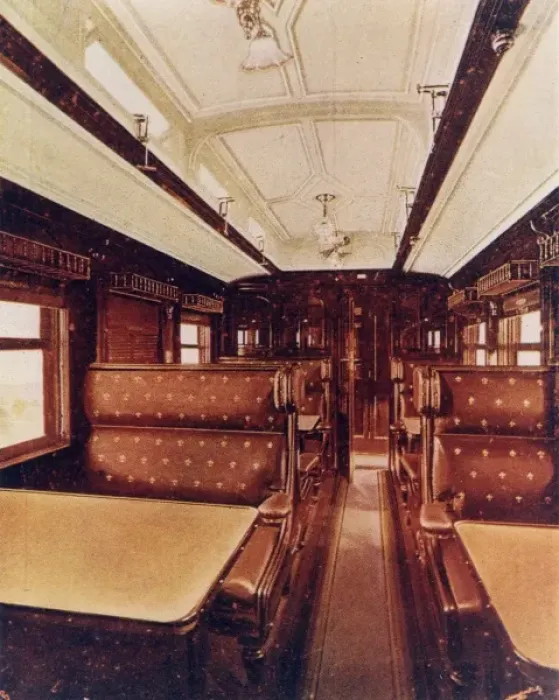 Framed Print : Interior of dining car, Central South African Railways Framed Print : Interior of dining car, Central South African Railways