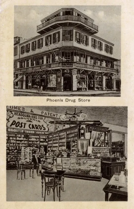 Framed Print : Interior and Exterior, Phoenix Drug Store, Hamilton, Bermuda Framed Print : Interior and Exterior, Phoenix Drug Store, Hamilton, Bermuda