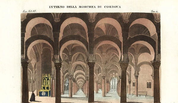 Interior of the Great Mosque in Cordoba, Spain, 18th century