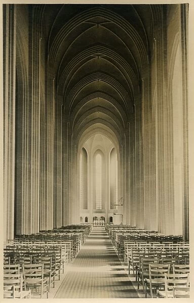 Interior of Grundtvigs Church, Copenhagen, Denmark