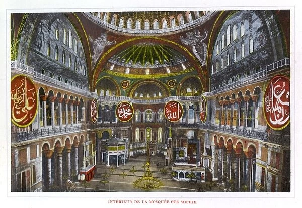 The interior of the Hagia Sophia in Istanbul