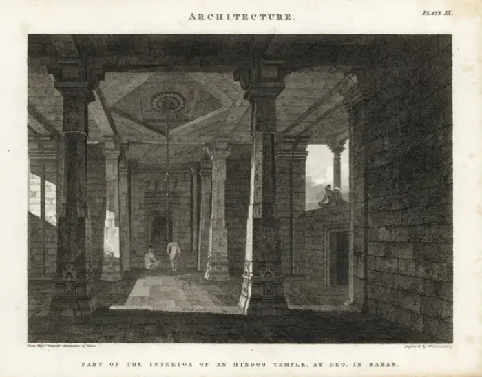 Framed Print : Part of the interior of a Hindu temple at Deo in Bahar Framed Print : Part of the interior of a Hindu temple at Deo in Bahar
