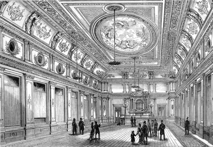 Framed Print : Interior of Holborn Townhall, London, 1880 Framed Print : Interior of Holborn Townhall, London, 1880