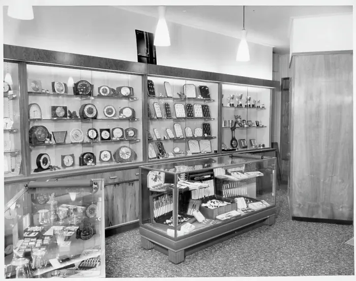 Framed Print : Interior of Hubbard's jewellery shop Framed Print : Interior of Hubbard's jewellery shop