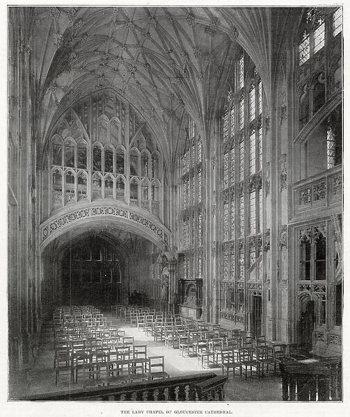 Interior of the Lady Chapel of Gloucester Cathedral. Date: 1897