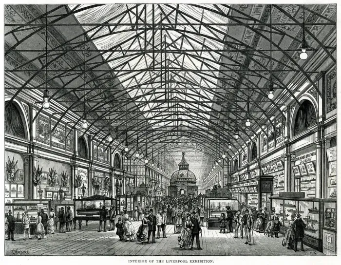 Framed Print : Interior of the Liverpool Exhibition 1886 Framed Print : Interior of the Liverpool Exhibition 1886