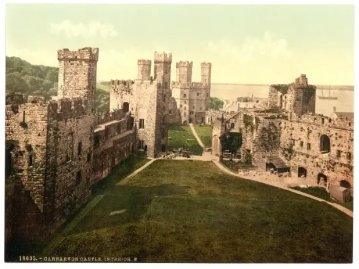 Framed Print : Interior, looking east, Carnarvon Castle (i. e. Caernarfon) Framed Print : Interior, looking east, Carnarvon Castle (i. e. Caernarfon)