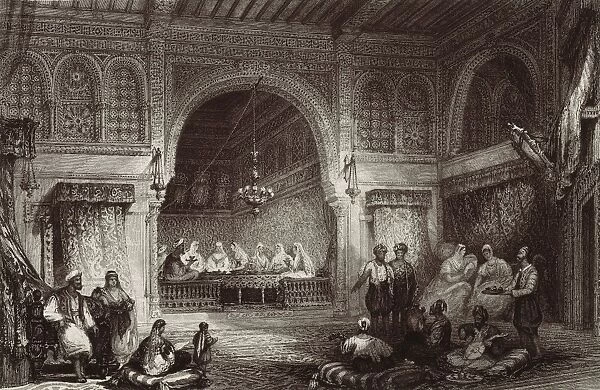 Interior of a Moor Palace. Engraving (19th c. )
