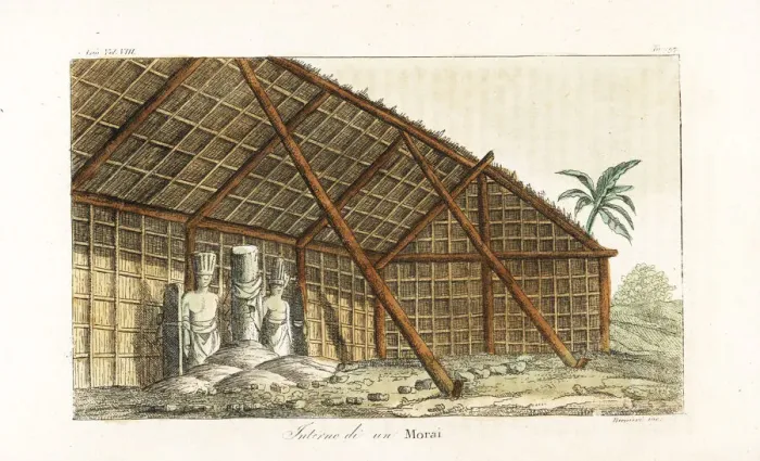 Framed Print : Interior of a Morai or sacred cemetery Framed Print : Interior of a Morai or sacred cemetery