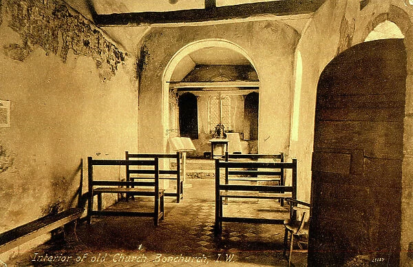 Interior of old Church, Bonchurch, Isle of Wight