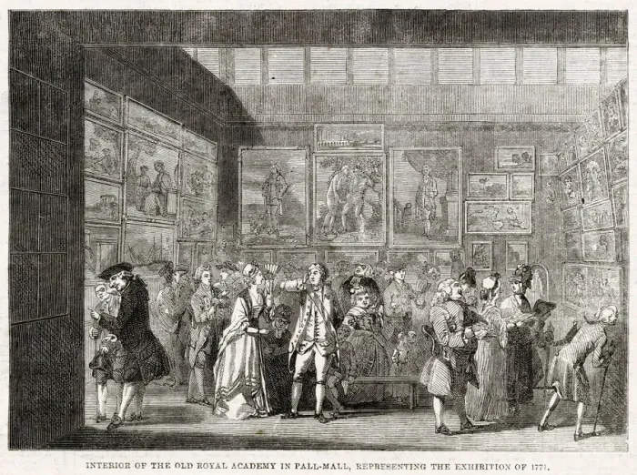 Framed Print : Interior of the old Royal Academy in Pall Mall, representing the exhibition of 1771 Framed Print : Interior of the old Royal Academy in Pall Mall, representing the exhibition of 1771