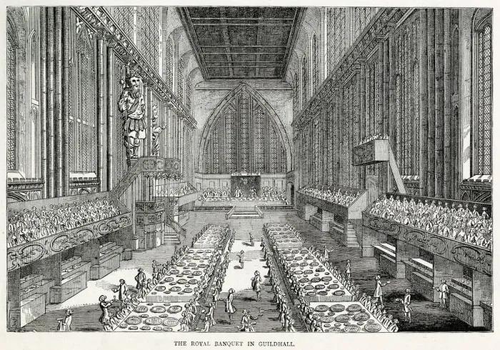 Framed Print : Interior of the Royal Banquet in Guildhall, London on the on Lord Mayors Day Framed Print : Interior of the Royal Banquet in Guildhall, London on the on Lord Mayors Day