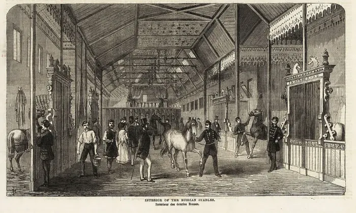 Framed Print : Interior of the Russian Stables, Paris Exposition, 1867 Framed Print : Interior of the Russian Stables, Paris Exposition, 1867