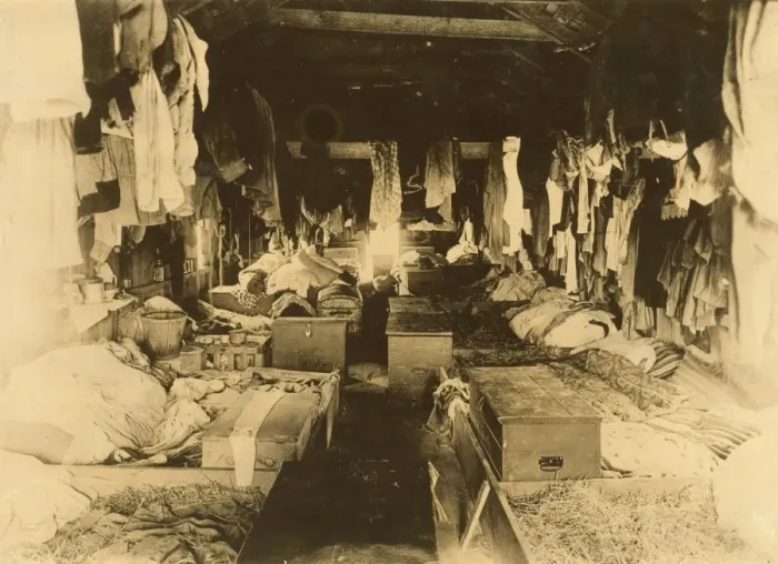 Framed Print : Interior of a shack occupied by berry pickers. Anne Arundel Framed Print : Interior of a shack occupied by berry pickers. Anne Arundel