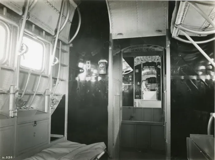 Framed Print : Interior of the Short S14 Sarafand, S1589, looking aft
