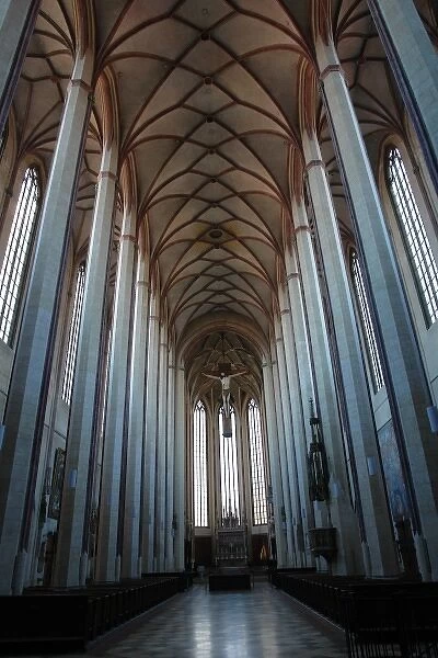 Interior, St Martins Church, Landshut, Bavaria, Germany
