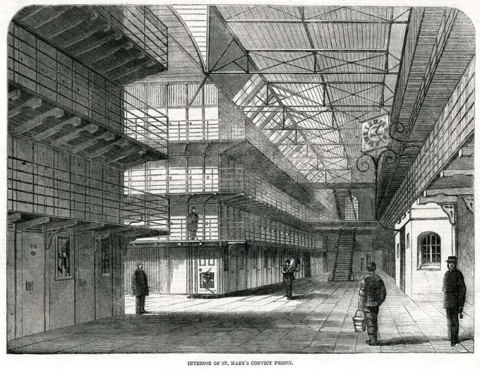Framed Print : Interior of St Marys Convict Prision 1861 Framed Print : Interior of St Marys Convict Prision 1861