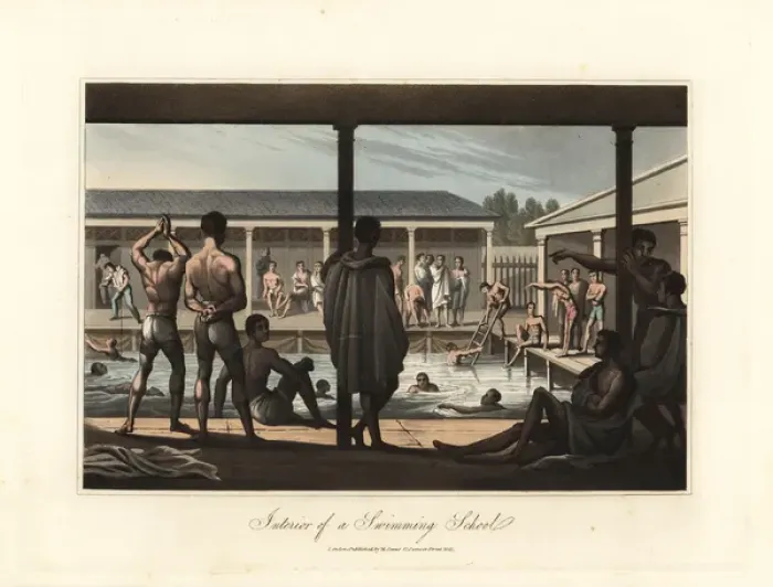 Framed Print : Interior of a swimming school, Paris Framed Print : Interior of a swimming school, Paris