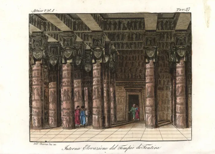Framed Print : Interior of the Temple of Hathor Framed Print : Interior of the Temple of Hathor